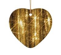 Ornamento natalizio con paillettes dorate, decorazione per albero di Natale, calza della Befana, idea regalo festiva, regalo per gli amici