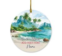 Ornamento natalizio dell'isola delle Hawaii 2025, nome e testo personalizzati Hawaii Beach Ornamenti di Natale Regali per gli amanti dei viaggi, souvenir di viaggio, ornamento souvenir da viaggio