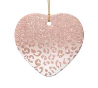 Ornamento natalizio glitterato oro rosa - Decorazione per albero di Natale, calza della Befana, idea regalo festiva, regalo per amici