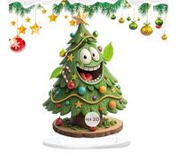 Ornamento natalizio in acrilico, decorazione da tavolo per albero di Natale 2D, decorazione da tavolo, ornamento da tavolo per mensole interne, caminetto, davanzale, scrivania, armadio, libreria