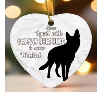 Ornamento natalizio in ceramica a forma di cuore con scritta "Time Spent with Dog Is Never Wasted", decorazione per albero di Natale, divertente ciondolo a forma di palla per le vacanze, regalo per