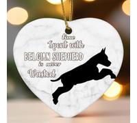 Ornamento natalizio in ceramica a forma di cuore con scritta "Time Spent with Dog Is Never Wasted", decorazione per albero di Natale, divertente ciondolo a forma di palla per le vacanze, regalo per