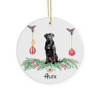 Ornamento Natalizio In Ceramica Con Cordino Black Cane Corso Dog Ornamenti Per Albero Di Natale Decorazioni In Ceramica 7.3Cm