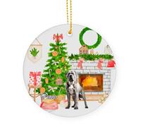 Ornamento Natalizio In Ceramica Con Cordino Cane Corso Dog Decorazioni Natalizie Ciondoli Natalizi Ceramica 7.3Cm