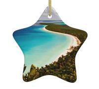 Ornamento natalizio in ceramica con stampa isola di Cuba, decorazione per la casa o per l'albero di Natale