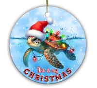 Ornamento Natalizio In Ceramica, Ornamenti Per Albero Di Natale, Sea Turtle “This is My”, Decorazioni Albero Di Natale, Con Cordino