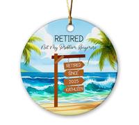 Ornamento Natalizio In Ceramica Retired Since With Retired Not My Problem Anymore Decorazioni Natalizie Natalizi Per Albero Con Cordino 7.3Cm