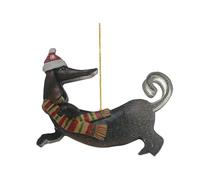 Ornamento natalizio per cane bassotto - Decorazione personalizzata per cani natalizi carino decorazione dell'albero del cane Wiener | Decorazione natalizia a tema bassotto regalo festivo per gli