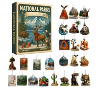 Ornamento natalizio per conto alla rovescia - Calendario 'Avvento 2D in acrilico | 24 giorni festivi figure giocattolo ornamento per bambini, adolescenti, donne, uomini, famiglia, vacanze