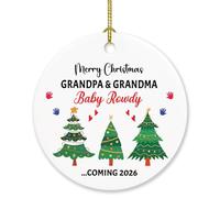 Ornamento natalizio per nonno e nonna 2025, personalizzato per l'anno in arrivo e nome del bambino regalo per i nuovi nonni, personalizzato per il primo Natale come nonno e nonna ornamento per