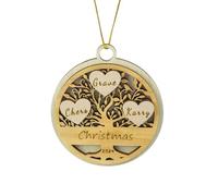 Ornamento Natalizio Personalizzato Con 2-8 Nomi Decorazione Di Natale Per Famiglie Albero Genealogico Regalo Per Mamma Papà Nonni - Decorazione Festiva Per La Casa (Rotondo - 3 nomi)