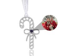 Ornamento natalizio personalizzato con foto per l'albero di Natale Ornamento natalizio con ali di angelo con immagine ciondolo a croce con proiezione di foto Regali decorativi natalizi con bastoncini
