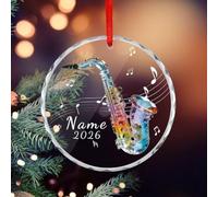 Ornamento natalizio personalizzato in cristallo di cristallo, da appendere, strumento musicale da appendere, per albero di Natale, regalo per gli amanti della musica e musicisti jazz