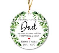 Ornamento natalizio personalizzato in memoria di papà 2025, regali di simpatia, ornamenti per la perdita del padre, ornamento natalizio in paradiso, ornamento natalizio commemorativo personalizzato