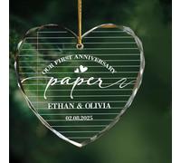 Ornamento natalizio personalizzato per anniversario, regalo di nozze per coppia, marito e moglie, genitori, decorazione personalizzata per il primo anniversario di coppia