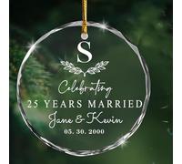 Ornamento natalizio personalizzato per anniversario, regalo di nozze unico per coppia, marito e moglie, decorazione ricordo dei genitori, per festeggiare i 25 anni sposati con nomi personalizzati e