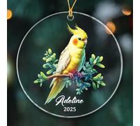 Ornamento natalizio personalizzato per gli amanti dei calopsitte, 2025, unico regalo di Natale con calopsitta, regalo per amici, uomini e donne, souvenir personalizzato con calopsitta, ornamenti per