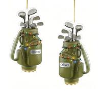 Ornamento Natalizio Personalizzato per Golfisti - Personalizza con Nome - Addobbo Albero di Natale a Forma di Sacca da Golf in Acrilico - Idea Regalo Unica per Papà, Mamme e Appassionati di Golf