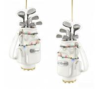 Ornamento Natalizio Personalizzato per Golfisti - Personalizza con Nome - Addobbo Albero di Natale a Forma di Sacca da Golf in Acrilico - Idea Regalo Unica per Papà, Mamme e Appassionati di Golf