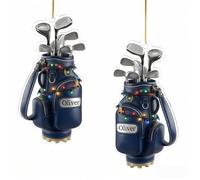 Ornamento Natalizio Personalizzato per Golfisti - Personalizza con Nome - Addobbo Albero di Natale a Forma di Sacca da Golf in Acrilico - Idea Regalo Unica per Papà, Mamme e Appassionati di Golf