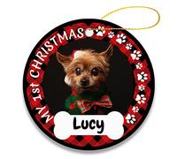 Ornamento natalizio personalizzato personalizzato con foto di cani e gatti animali domestici I miei primi ornamenti di Natale