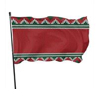 Ornamento natalizio rosso Happy New Year 3x5 Ft Bandiera per interni/esterni, bandiera da giardino decorativa a colori vivaci