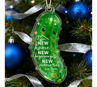 Ornamento natalizio sottaceto, divertente ornamento per la casa per l'albero di Natale, primo Natale nella nuova casa, regalo di inaugurazione della casa per coppie nuove, regali per gli amanti dei