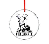 Ornamento natalizio, souvenir a scacco matto decorazioni da appendere all'albero di Natale, divertente ricordo commemorativo, 7,5 cm, ornamenti rotondi in vetro, regali di Natale per giocatori di