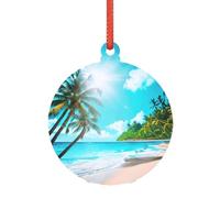 Ornamento natalizio sposato a tema oceano tropicale, moderna alternativa acrilica a versatili ornamenti natalizi