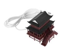 Ornamento Pagoda Asiatica in Miniatura Color Legno, per Bonsai e Giardino | Pla Dipinto a Mano, Uso in Acqua o Asciutto, Decorazione Stabile per Scrivania, Ufficio e Feng Shui