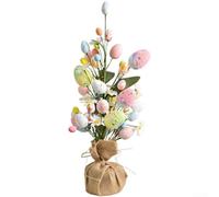 Ornamento Pasquale in Plastica e Schiuma 40cm Colorato | Design realistico per uovo e fiori, vivaci, simbolo speranza, altezza 40cm, per decorazione festiva
