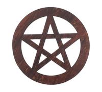 Ornamento Pentagramma Legno Altare Rituale Caffè | Elemento decorativo per cerimonie, riti e allestimenti in stile naturale