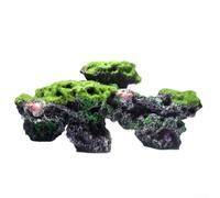 Ornamento per acquario in resina, grotte di pesce, muschio, casa sull'albero, pianta artificiale verde vivace per piccoli pesci, gamberetti, nascondiglio, aspetto naturale, facile da pulire, robusta