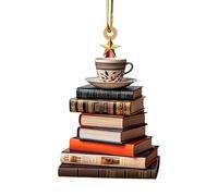 Ornamento per albero di Natale, a forma di albero di Natale, ciondolo per libreria, libri in acrilico, decorazione per la casa, ornamenti natalizi per idee regalo ricordo (B)