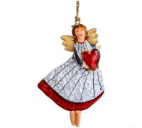 Ornamento per albero di Natale con angelo in ferro battuto vintage ragazza design rustico ciondolo da appendere per feste stagionali per la casa e esposizione interna (tipo D)