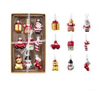 Ornamento per albero di Natale con pupazzo di neve in vetro, parte della serie House and Car, adatto per casa, auto e decorazioni per feste (auto da casa serie B)