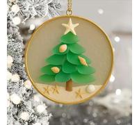 Ornamento per albero di Natale costiero, realizzato a mano, decorazione in vetro di mare con mini stella marina e sabbia bianca, ciondolo per albero di Natale, riunioni di famiglia e decorazione per