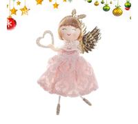 Ornamento Per Albero Di Natale - Decorazione Con Ciondolo Ragazza Angelo Scintillante 8x3x14 Cm | Forniture Per Decorazioni Per Feste Centrotavola Natalizi | Piccola Fata Con Vestito In Pizzo Per La G