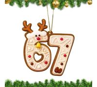 Ornamento Per Albero Di Natale, Numero 67 Design Decorazioni, Decorazioni Natalizie In Acrilico Bidimensionale Stile Rustico Con Corda, per Albero da Interni, Casa, Festa, Famiglia, Vacanza, Ringrazia