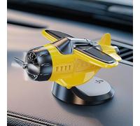 Ornamento per auto a energia solare da caccia a elica rotante che si attiva con l'esposizione alla luce, adatto per migliorare gli interni del veicolo (giallo)