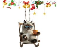 Ornamento per auto di gatto, ornamento per gatto per auto - Ciondolo a specchio in acrilico 2D | Simpatico ciondolo per gatto per auto, accessori da appendere per la decorazione di specchi retrovisori