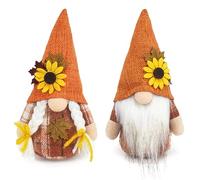 Ornamento per Bambola di Zucca Girasole 2 Pezzi Ringraziamento Gnomo Compleanno Decorazione Gnomo Gnomi Fatte a Mano Statuette di Elfi Nani per Il Ringraziamento Natale Raduno di Feste