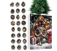 Ornamento Per Calendario 'Avvento Di Natale - Decorazione Scolastica Visualizzabile In Acrilico 2D, Scatola Per Ornamenti Per Animali Con Conto Alla Rovescia Di 24 Giorni | Decorazione Natalizia P