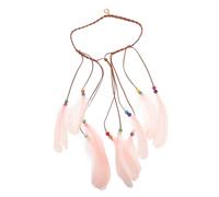 Ornamento per Chioma Boho Piume di Pavone Rosa | Legno e Piume, Stile Etnico Tradizionale per Donne, per Festival Musicali e Eventi Culturali