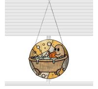Ornamento Per Finestra Fantasma Lettura - Decorazioni In Pannello 2D Colorato A Tema Fantasma Che Legge,Decorazione Pendente Raffinata E Versatile Per La Casa - Per Soggiorno E Casa Di Campagna