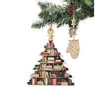 Ornamento Per Libri - Ornamento Per Albero Di Natale Con Pila Di Libri In Acrilico 2D, Ciondolo Con Ciondolo Per Auto Per Albero Di Natale | Ornamento Con Libri Impilati, Ciondolo Scaffale