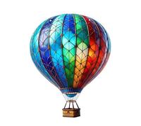 Ornamento per mongolfiera 7, 9x6, 1 pollici Palloncini con ornamento arcobaleno Palloncino appeso in acrilico per gli amanti dell'aria calda Decorazioni natalizie..