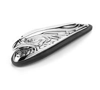 Ornamento per moto Highway Hawk/ figura "testa d'aquila" lunga 12 cm in cromo