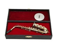 Ornamento per sassofono contralto , ottone in miniatura piccolo sassofono placcatura in oro modello di strumento musicale supporto per adulti per Natale