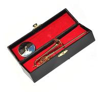 Ornamento per Strumenti Musicali Ornamento Modello Mini Trombone Ornamento Per La Casa In Miniatura Con Supporto E Scatola (Color : 8.5cm)